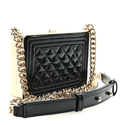 Chanel Patent Calfskin Boy Minaudiere Black 2 of 10