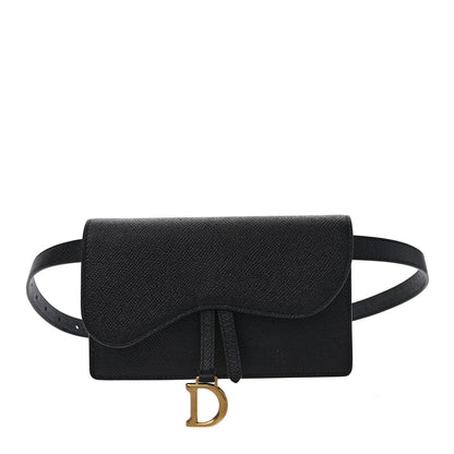 Christian Dior Grained Calfskin Saddle Belt Bag Black 1 of 9