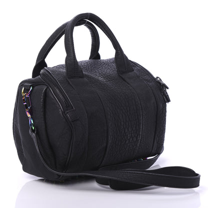 Alexander Wang Pebbled Lambskin Rockie Black Iridescent Hardware 3 of 10