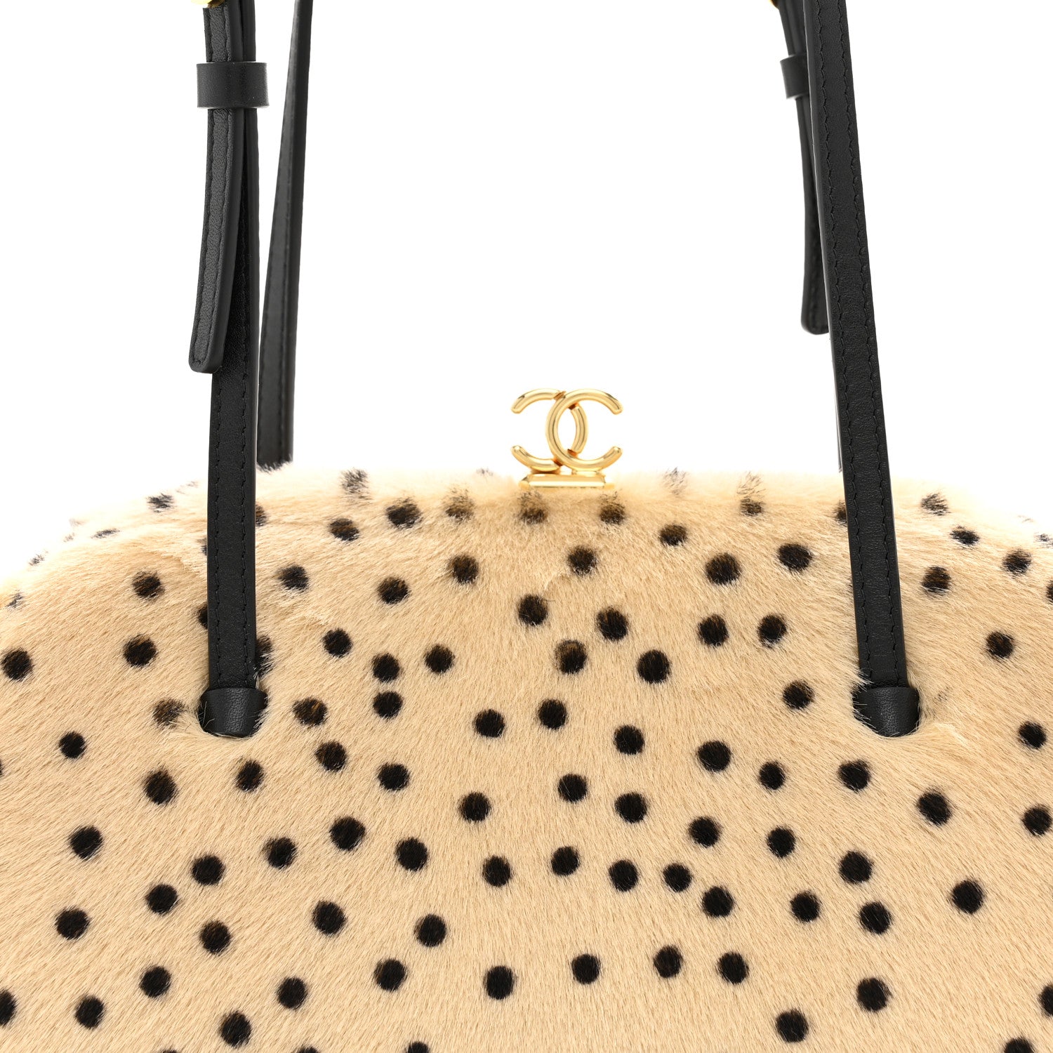 Chanel Pony Hair Cheetah Print Pretty CC Clutch With Strap Light Beige Black 8 of 11