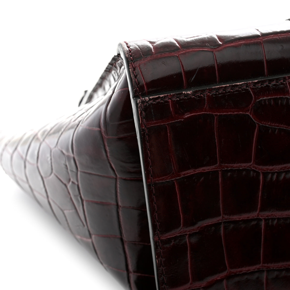 Crocodile Embossed Calfskin Bayswater Oxblood