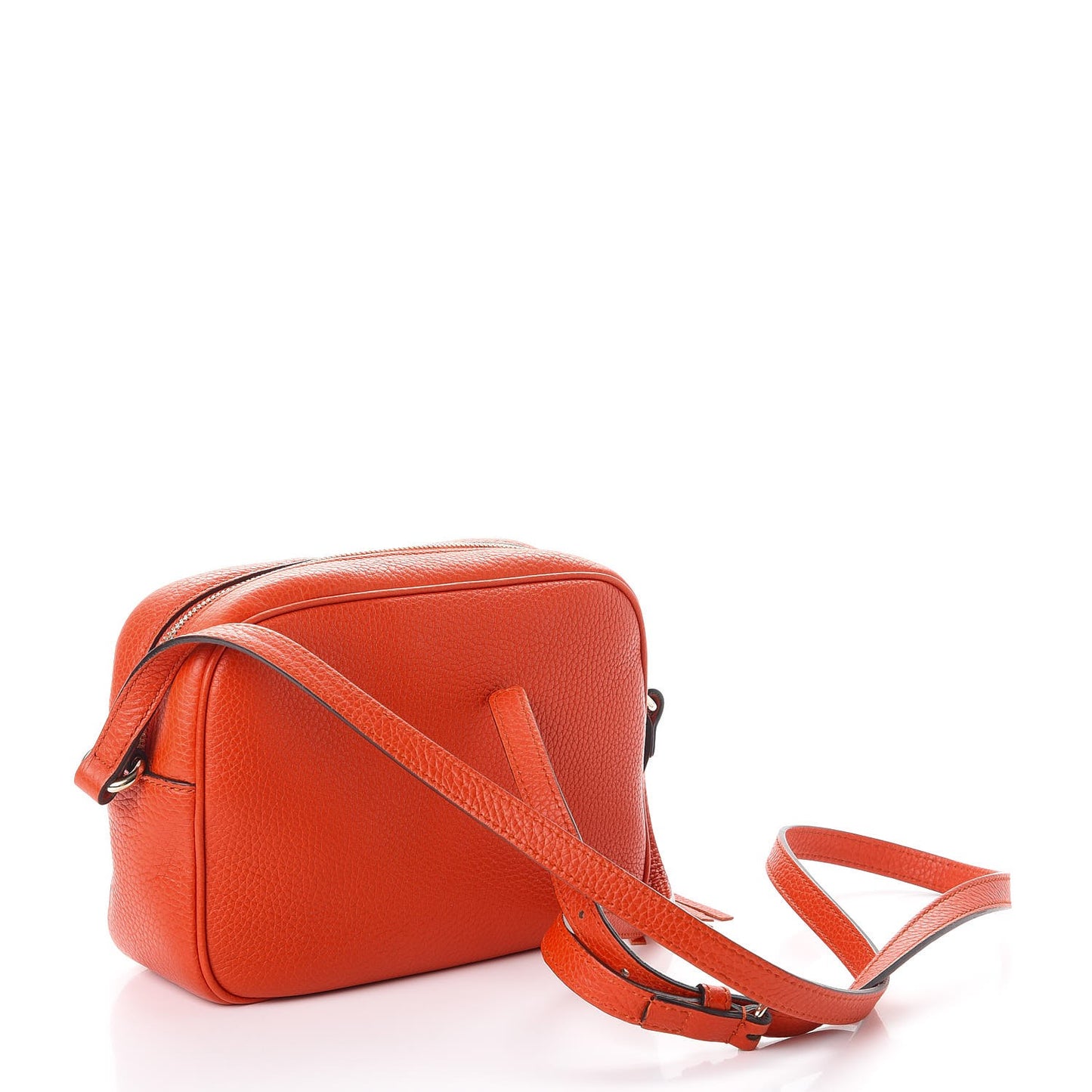 Pebbled Calfskin Small Soho Disco Bag Sun Orange