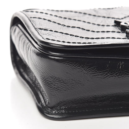 Saint Laurent Crinkled Calfskin Matelasse Monogram Niki Chain Wallet Black 8 of 10