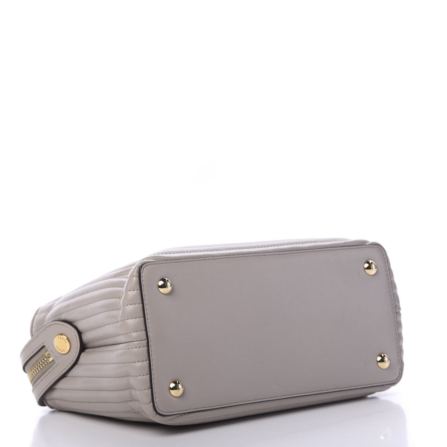 Shiny Nappa Trapuntata Chain Small DotCom Click Chain Satchel Grigio Polvere