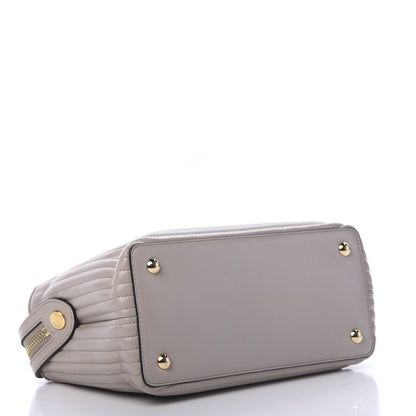 Fendi Shiny Nappa Trapuntata Chain Small DotCom Click Chain Satchel Grigio Polvere 3 of 9