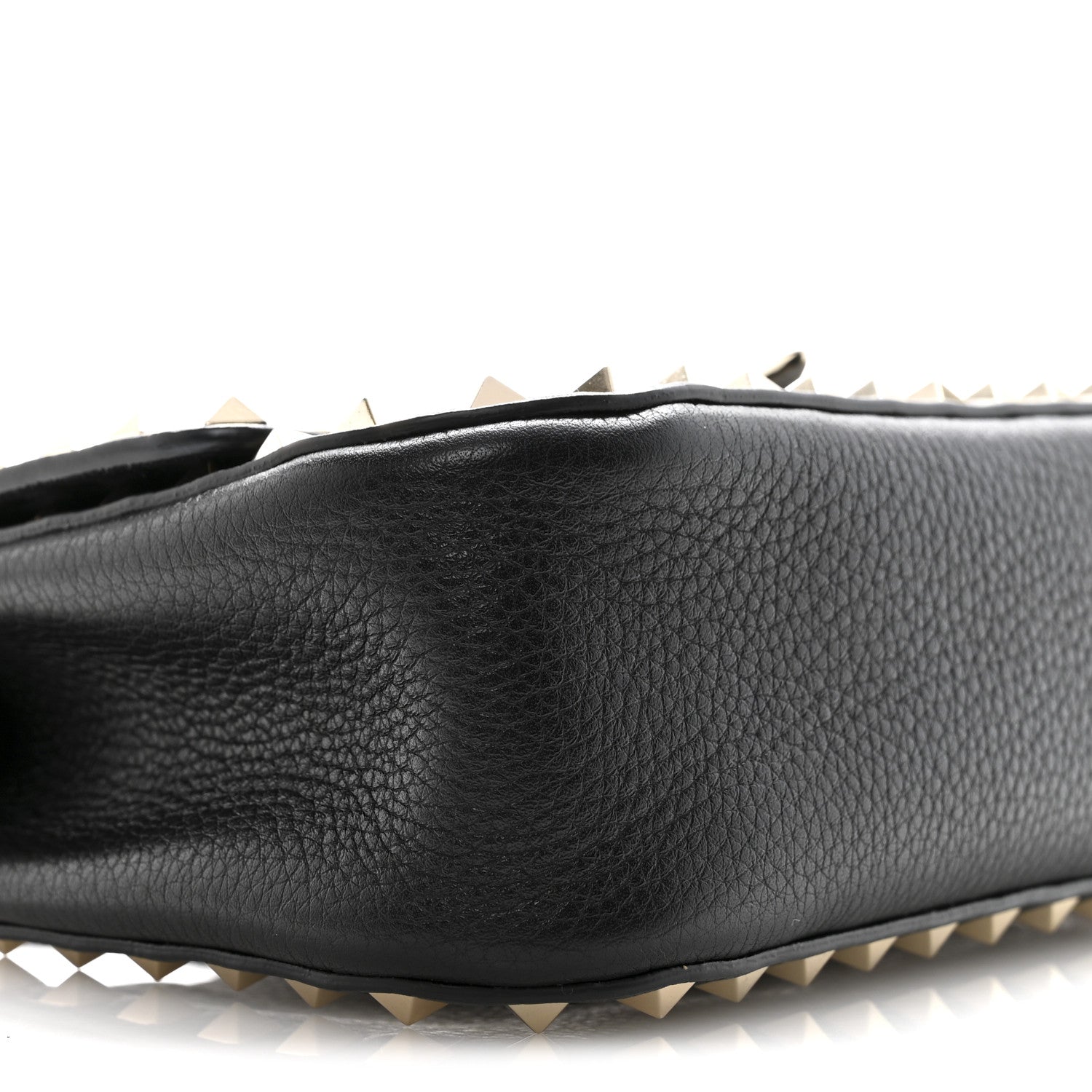 Valentino Garavani Grainy Calfskin Small Rockstud Top Handle Bag Black 8 of 11