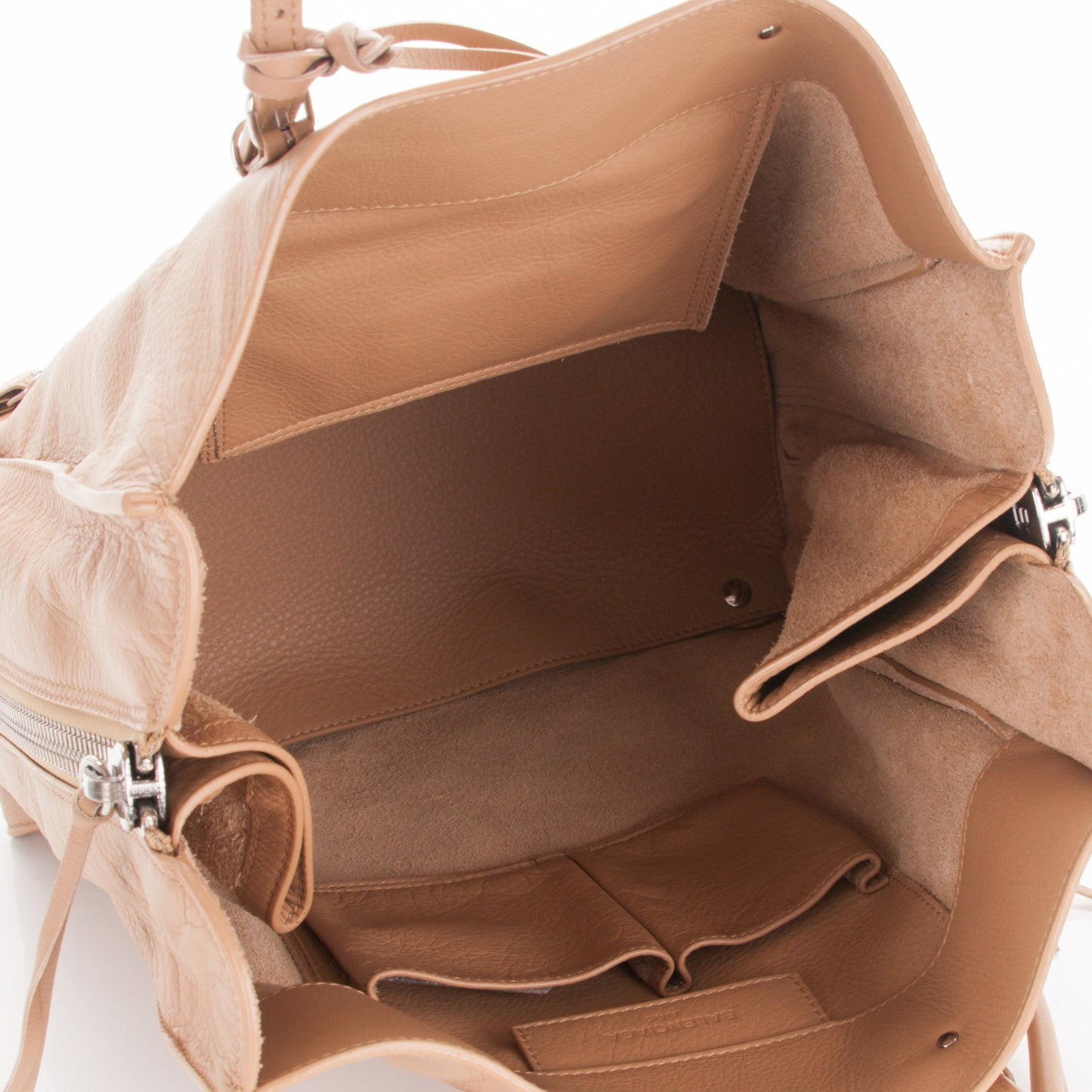 Veau Papier A5 Zip Around Tote Beige Desert