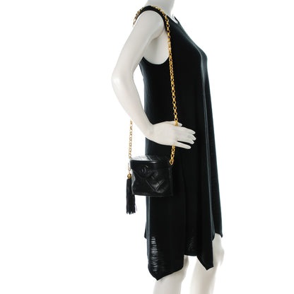 Chanel Lambskin Quilted Tassel Shoulder Bag Black 2 of 8