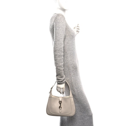Gucci Ancora Calfskin Web Small Jackie Shoulder Bag Light Grey 2 of 10