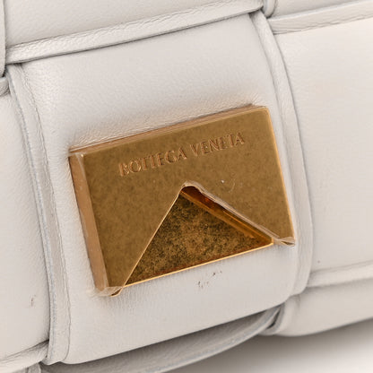 Bottega Veneta Lambskin Maxi Intreccio Padded Chain Cassette Crossbody Bag White 7 of 9