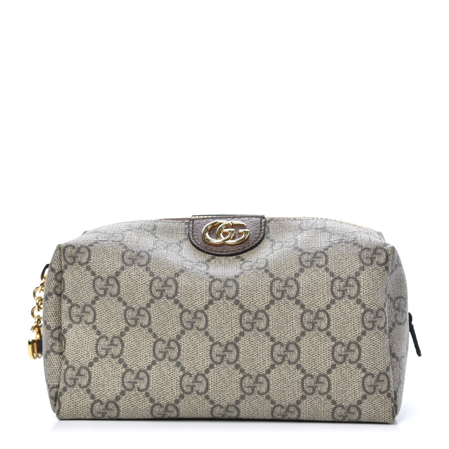 Soft GG Supreme Monogram Calfskin Medium Ophidia Cosmetic Case Beige Ebony New Acero