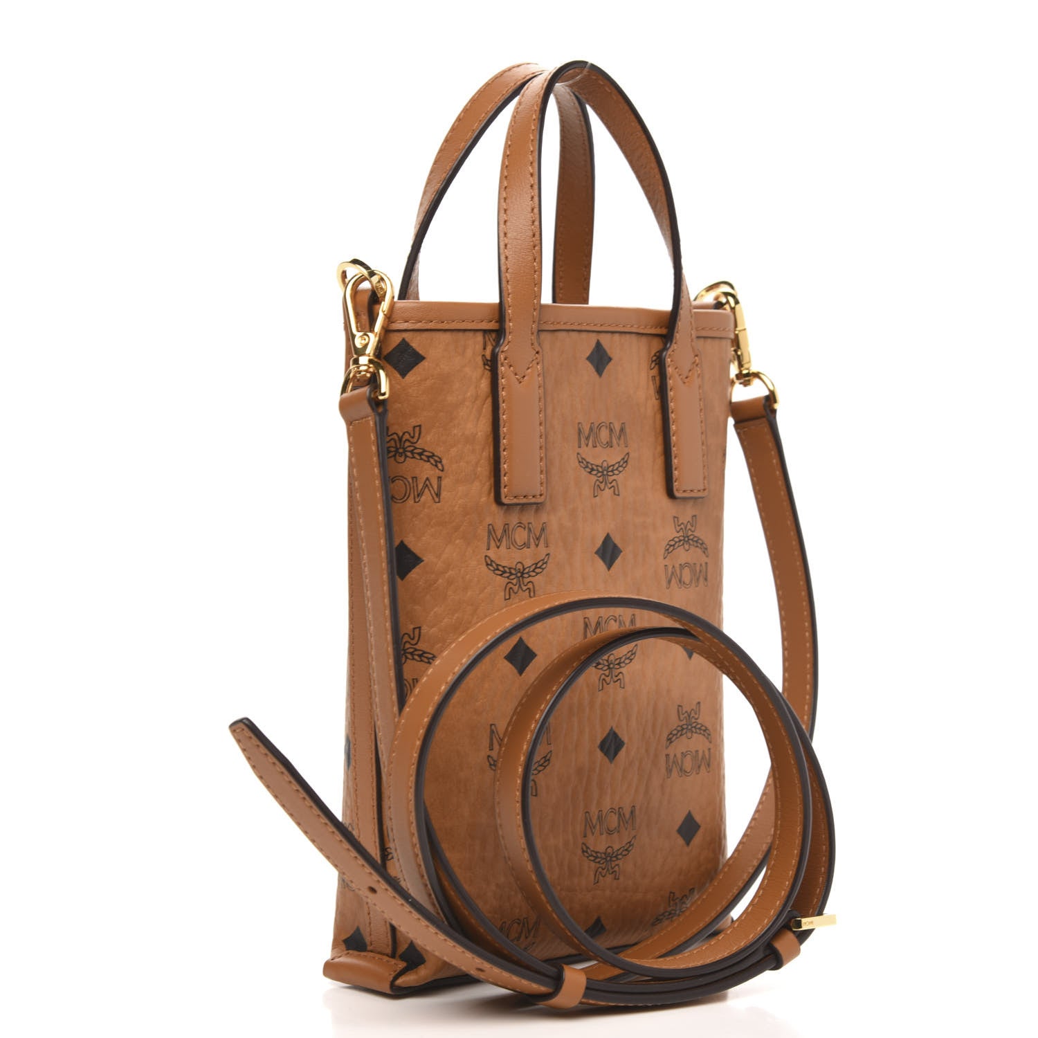 MCM Visetos Essential Crossbody Bag Cognac 3 of 8