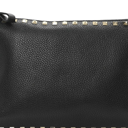 Valentino Garavani Calfskin Rockstud Zip Pouch Black Black 7 of 9