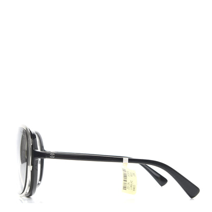 Chanel Clip On Sunglasses 71230 Mirror Grey Black 3 of 10