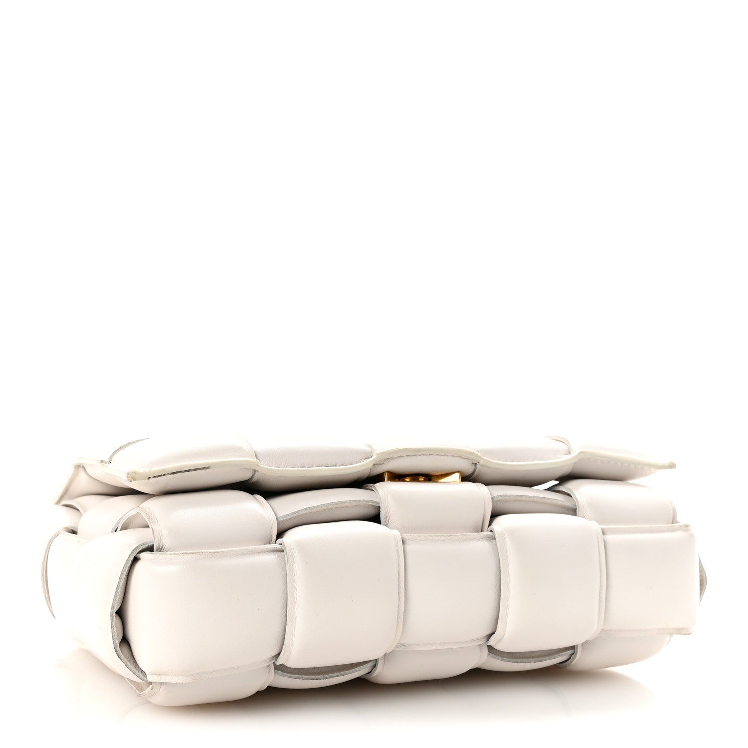 Bottega Veneta Lambskin Maxi Intreccio Padded Chain Cassette Crossbody Bag White 4 of 9