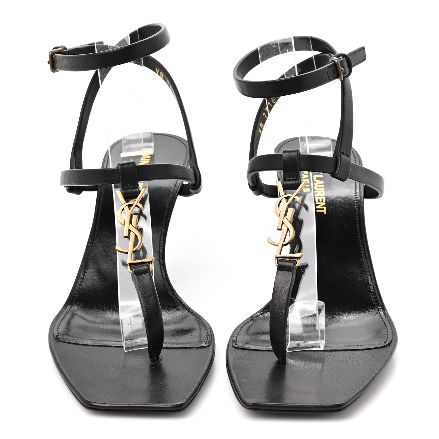 Saint Laurent Calfskin Cassandra 60 Sandals 37 Black 3 of 10