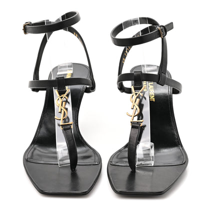 Saint Laurent Calfskin Cassandra 60 Sandals 37 Black 3 of 10