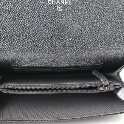 Chanel Metallic Caviar Quilted Small Flap Wallet Charcoal 5 of 9