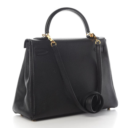 Hermes Taurillon Clemence Kelly Retourne 32 Black 3 of 36