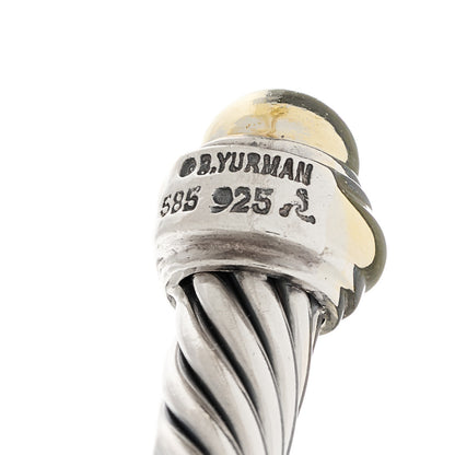 David Yurman Sterling Silver 14K Yellow Gold 7mm Cable Classics Dome Bracelet 3 of 3