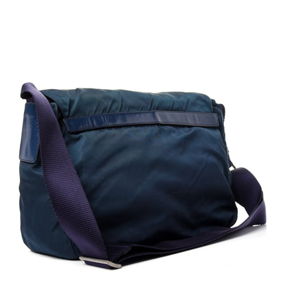 Prada Nylon Vela Messenger Bag Blue 4 of 18