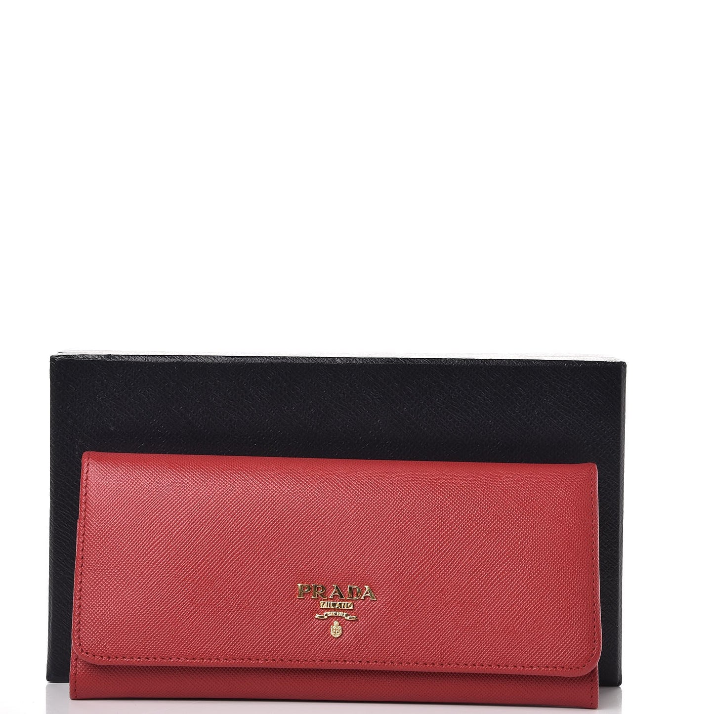 Saffiano Metal Continental Flap Wallet Fuoco