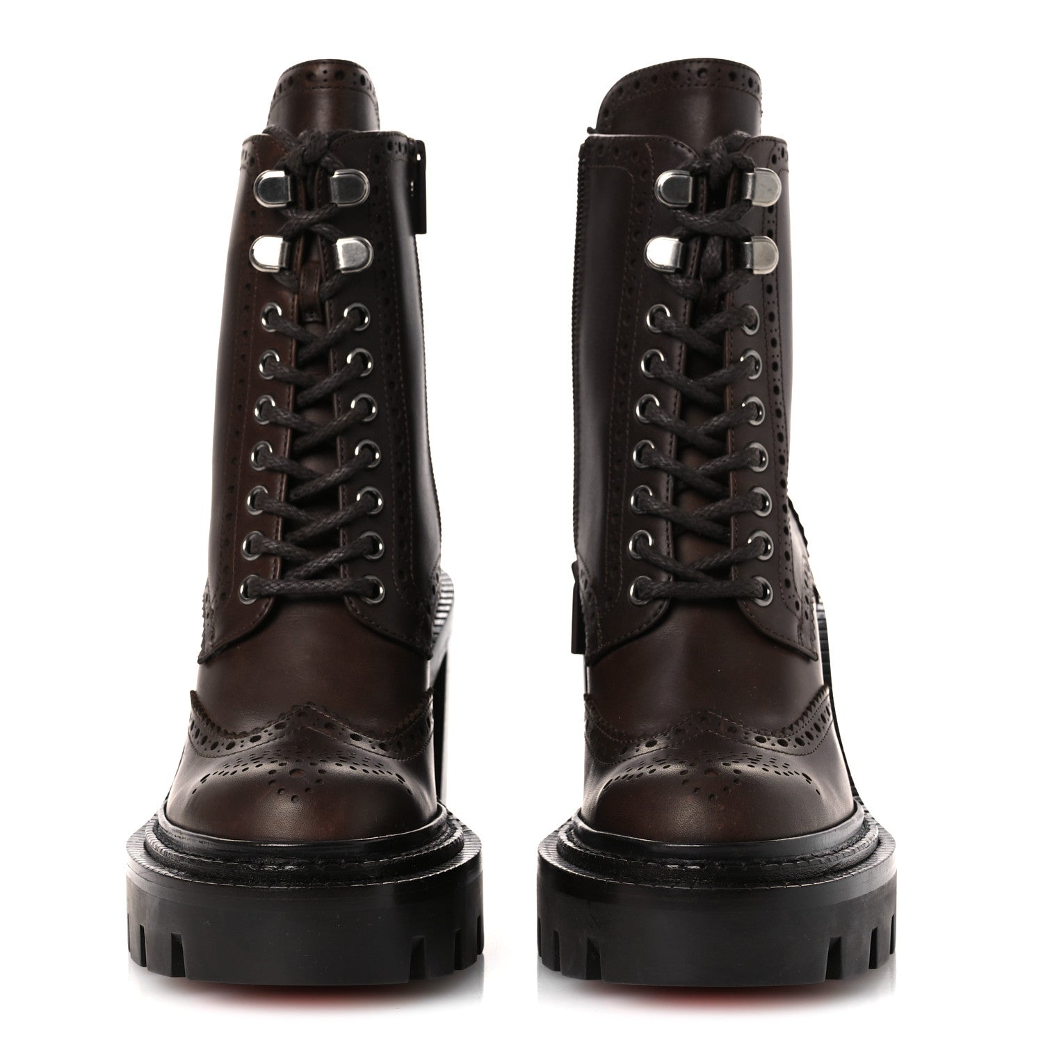 Christian Louboutin Waxed Calfskin Lace Up College 100 Boots 36 Cosme 3 of 12