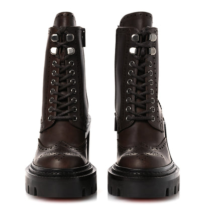 Christian Louboutin Waxed Calfskin Lace Up College 100 Boots 36 Cosme 3 of 12