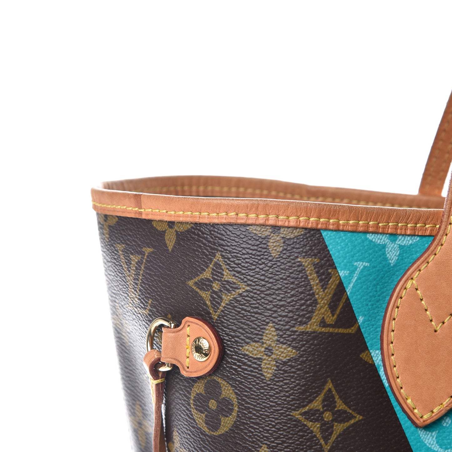 Monogram V Neverfull MM Turquoise