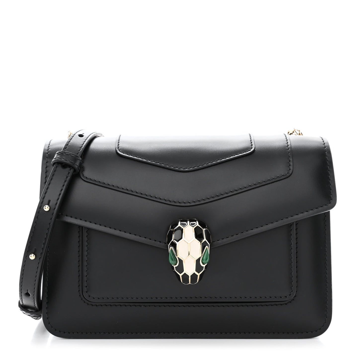 Calfskin Serpenti Forever Crossbody Bag Black