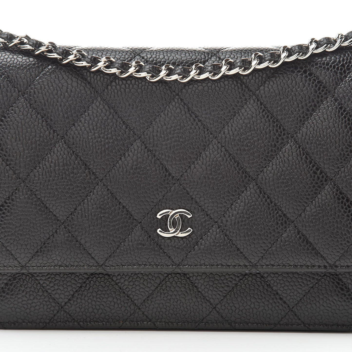 Caviar Quilted Wallet On Chain WOC Black