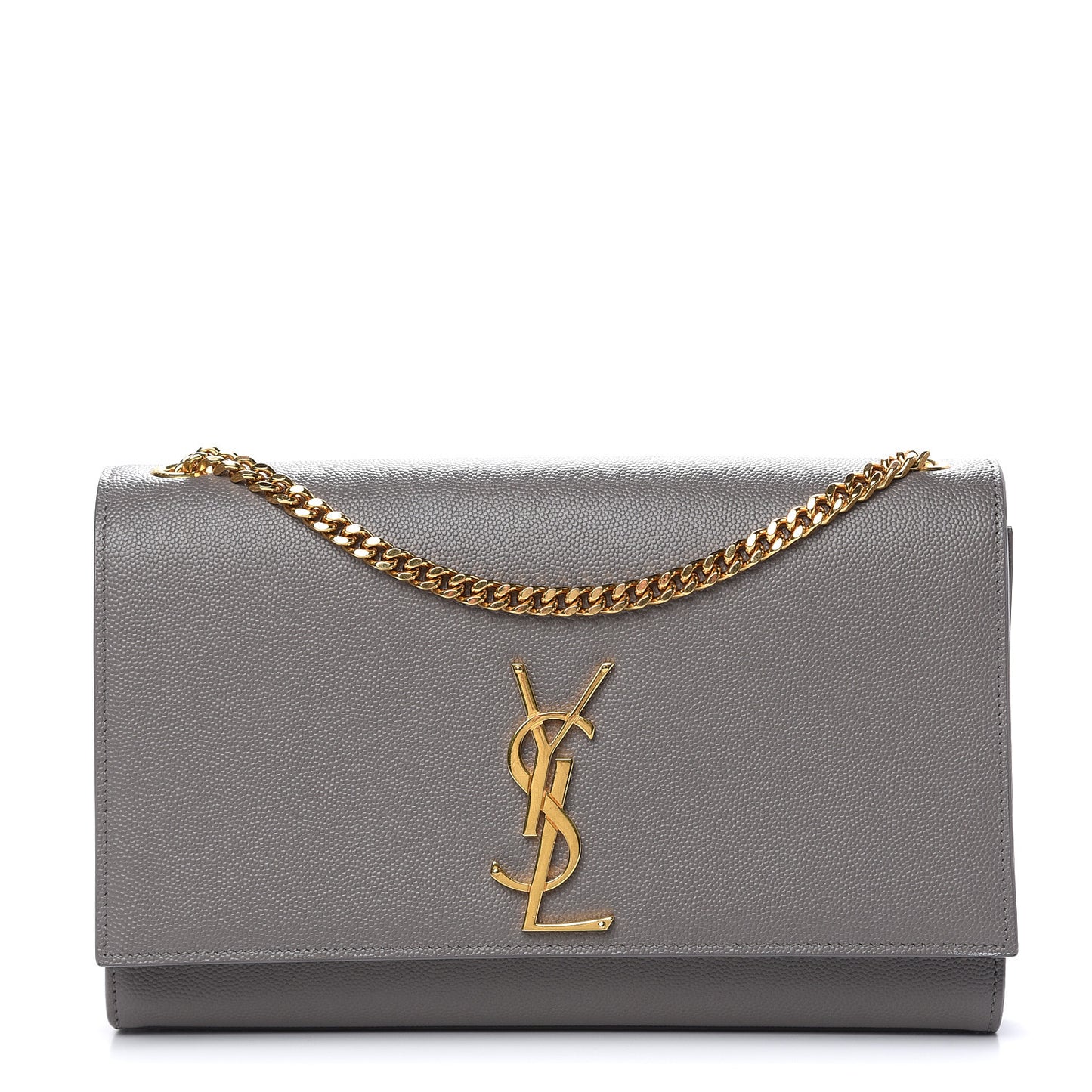 Grain De Poudre Medium Classic Monogram Kate Satchel Earth Grey