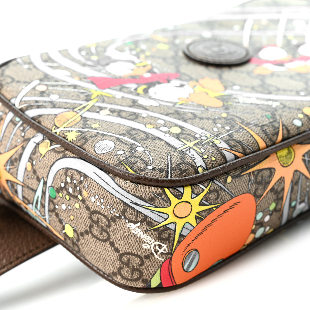 X DISNEY GG Supreme Monogram Donald Duck Small Interlocking G Belt Bag 85 34 Beige Multicolor New Acero