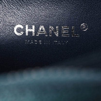 Chanel Iridescent Caviar Quilted Medium CC Filigree Vanity Case Dark Turquoise 7 of 11