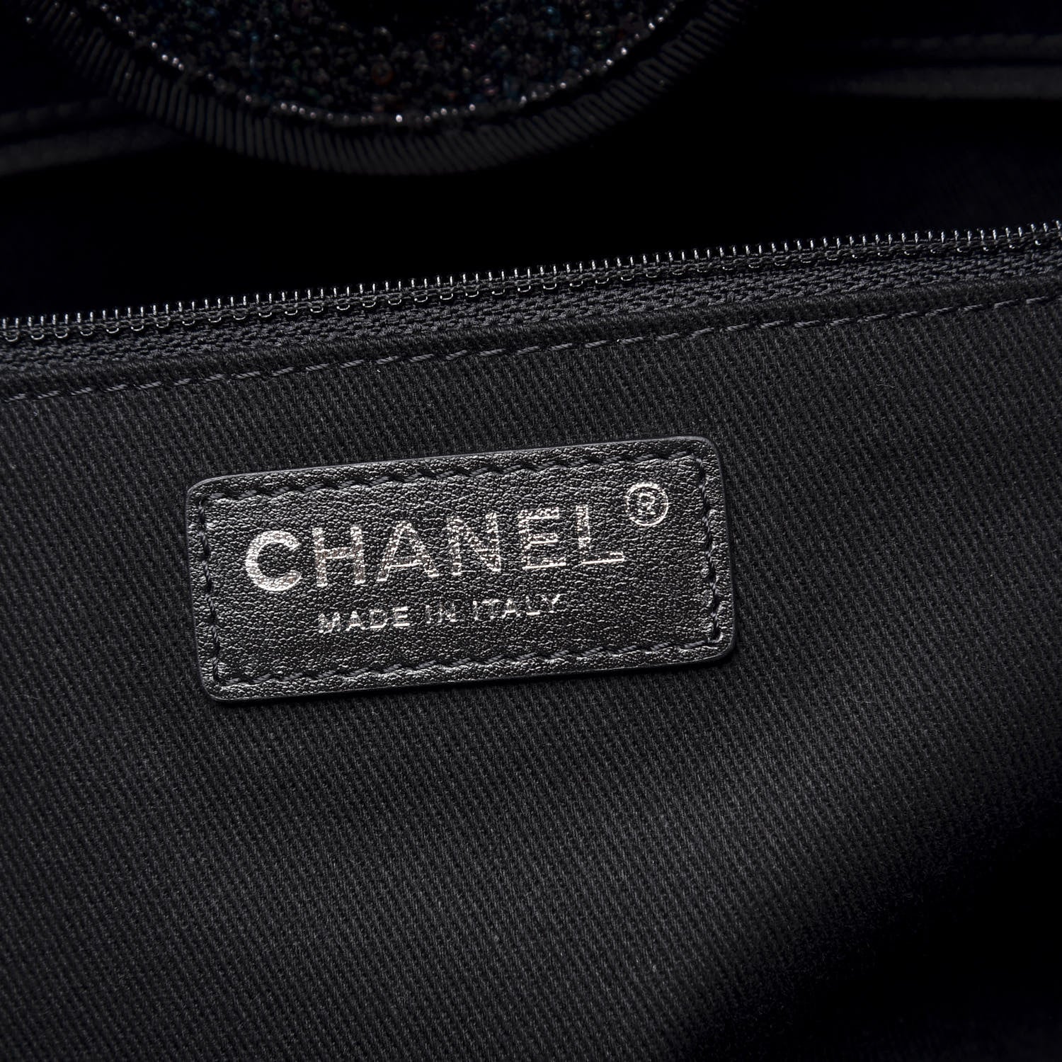 Chanel Calfskin Sequin Medium Deauville Tote Black 7 of 11