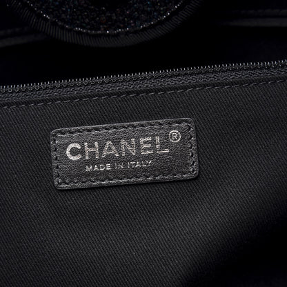 Chanel Calfskin Sequin Medium Deauville Tote Black 7 of 11