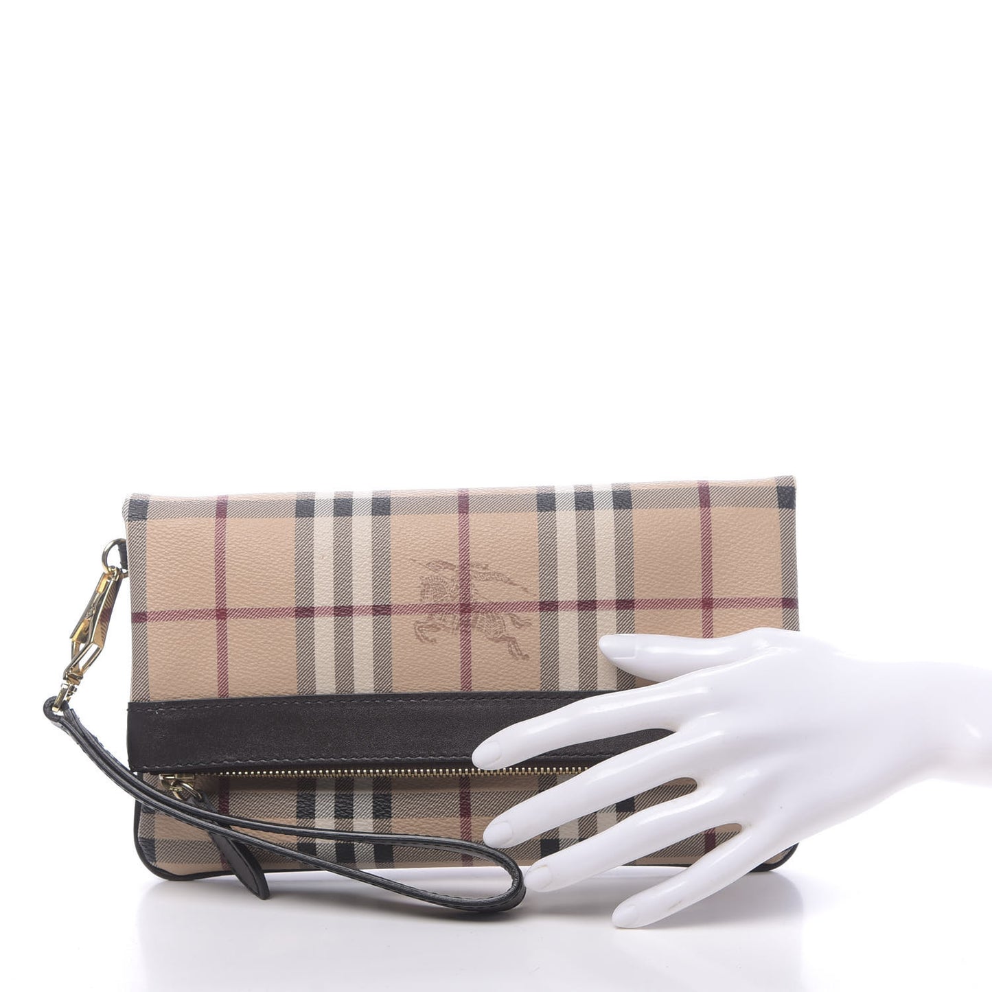 Haymarket Check Adeline Foldover Clutch Brown