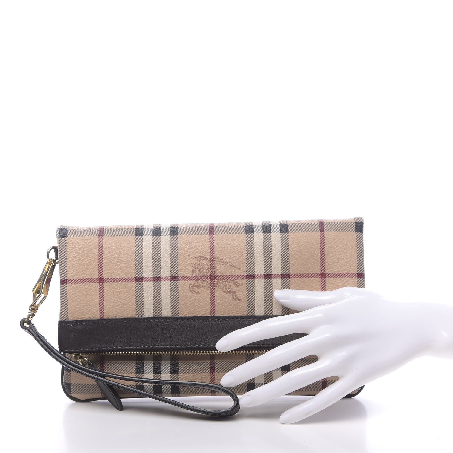 Burberry Haymarket Check Adeline Foldover Clutch Brown 2 of 10