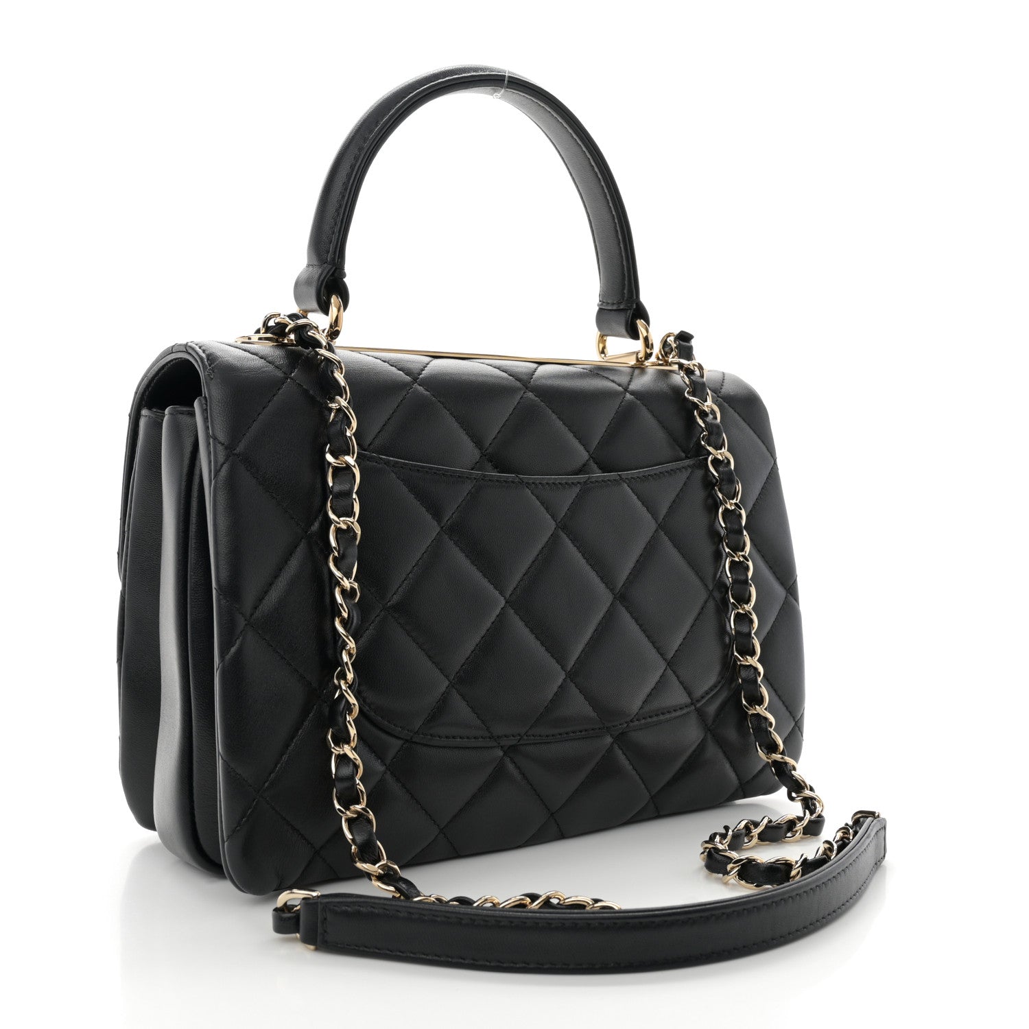 Chanel Lambskin Quilted Small Trendy CC Dual Handle Flap Bag Black 3 of 12