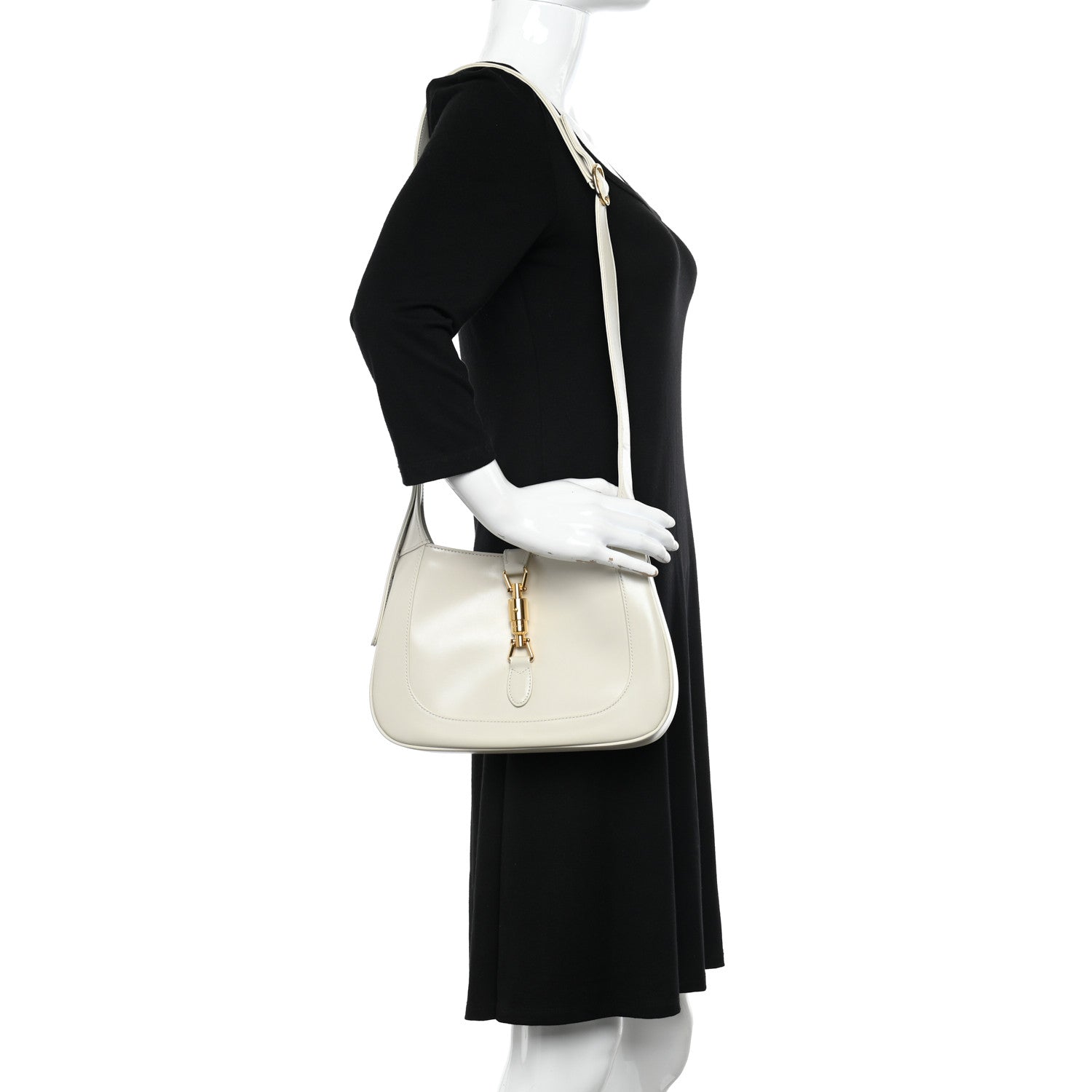 Gucci Boarded Dyana Lux Calfskin Small Jackie 1961 Hobo Mystic White 2 of 11