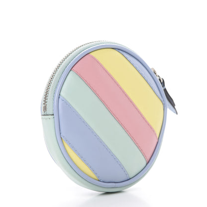 Gucci Calfskin Matelasse Diagonal GG Marmont Round Coin Purse Multicolor Pastel 2 of 7