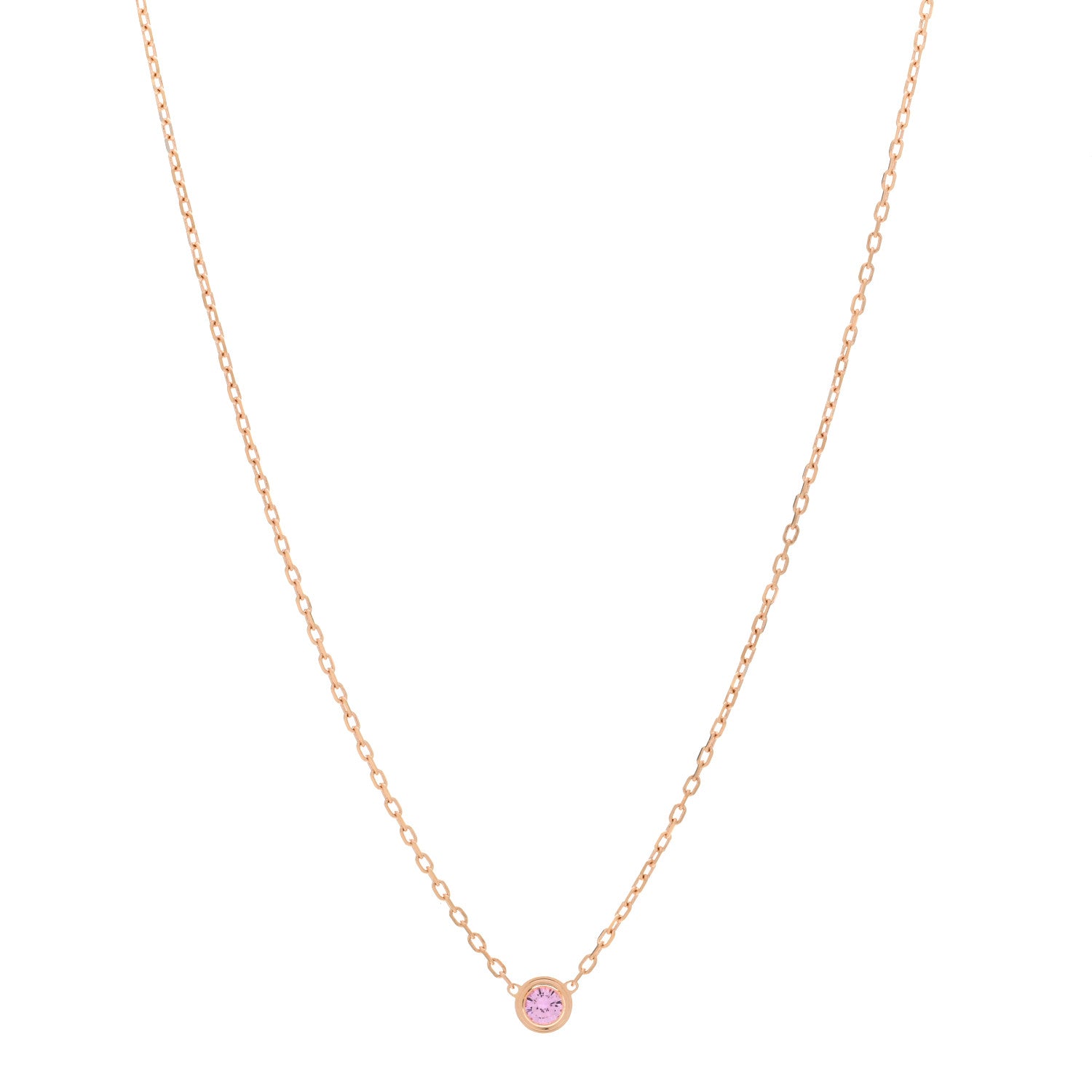 Cartier 18K Pink Gold Pink Sapphire D'Amour Pendant Necklace 1 of 4