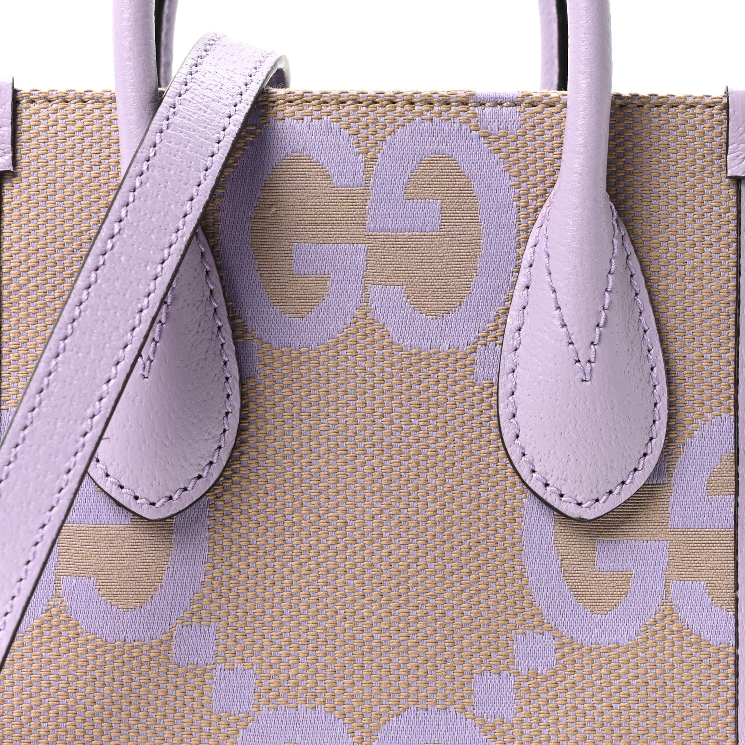 Gucci Monogram Jumbo GG Textured Dollar Calfskin Mini Tote Bag Beige Lapis 8 of 10
