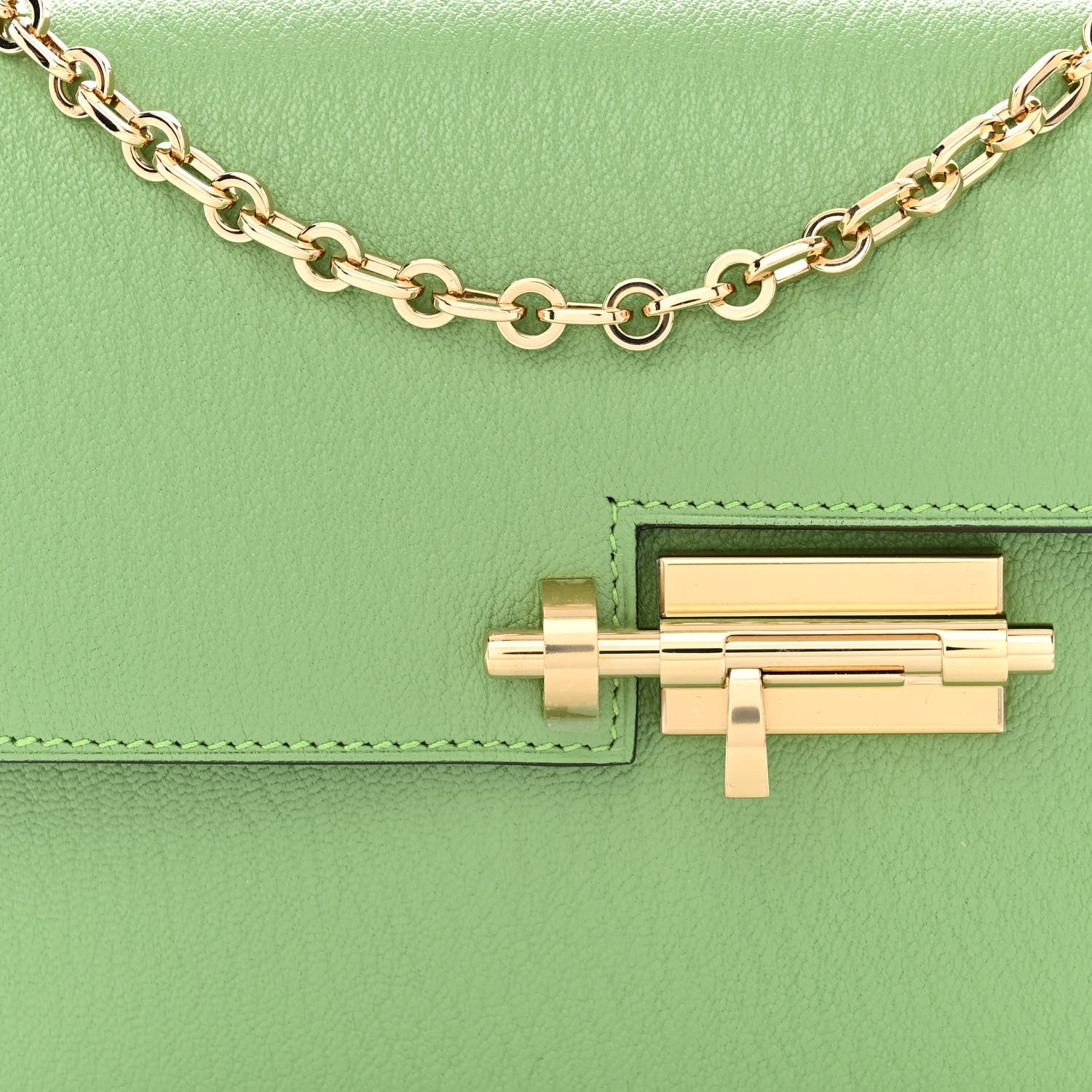 Hermes Chevre Mysore Mini Verrou Chaine Bag Vert Criquet 8 of 10