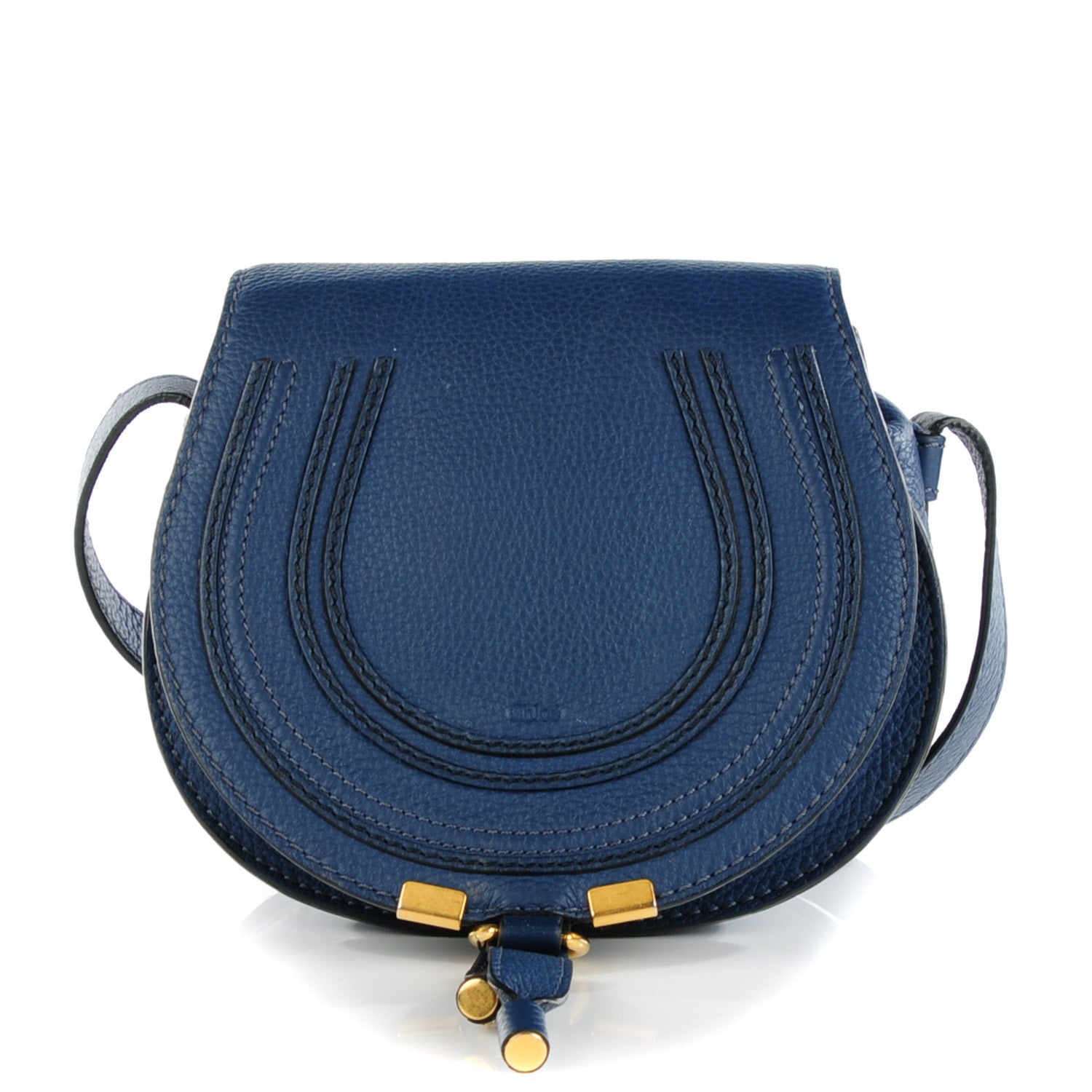 Chloe Calfskin Mini Marcie Round Crossbody Bag Royal Navy 1 of 10