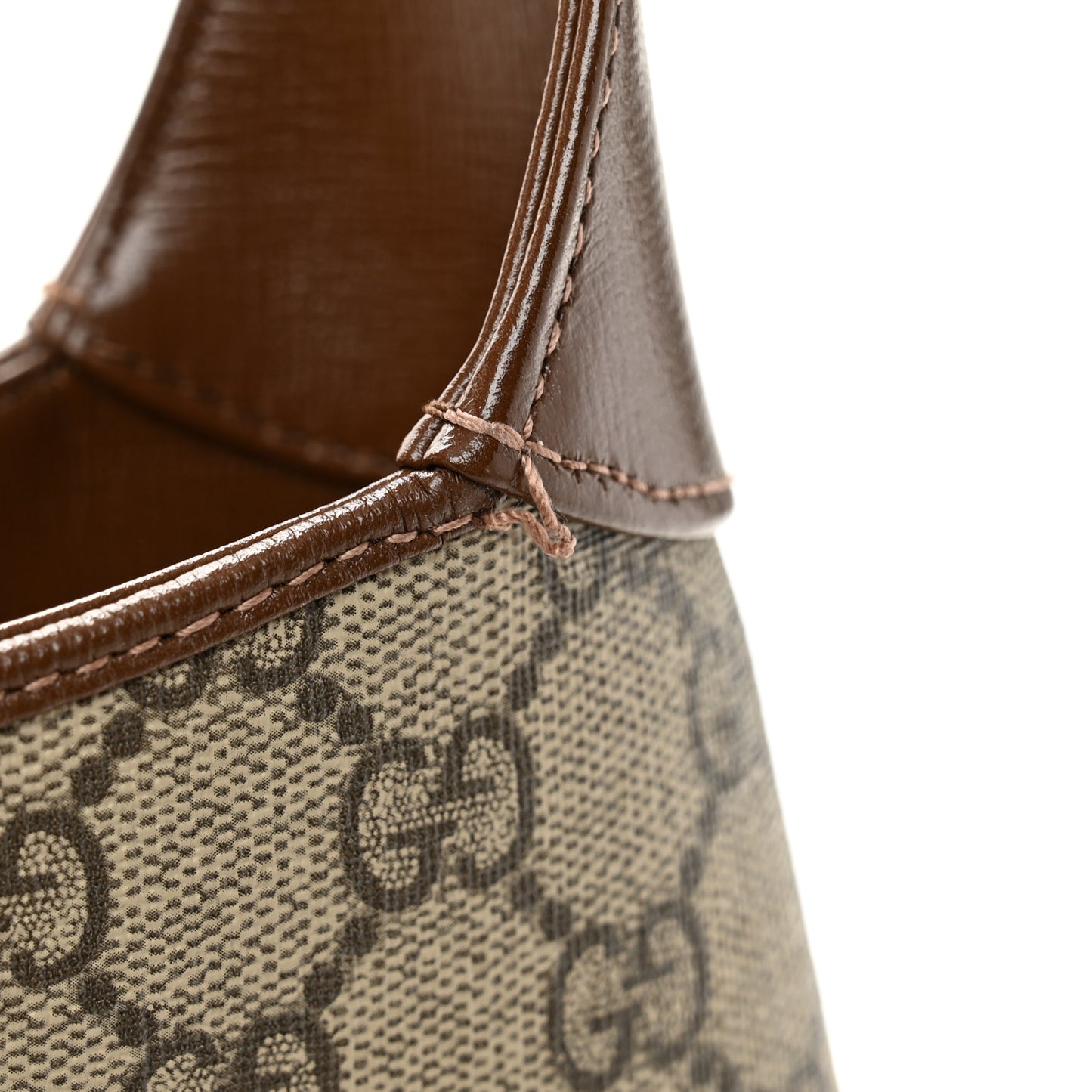 GG Supreme Monogram Azalea Calfskin Web Small Jackie 1961 Hobo Beige Ebony Brown Sugar