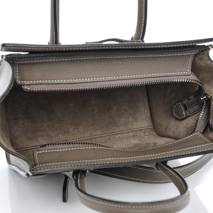 Celine Drummed Calfskin Nano Luggage Souris 5 of 6