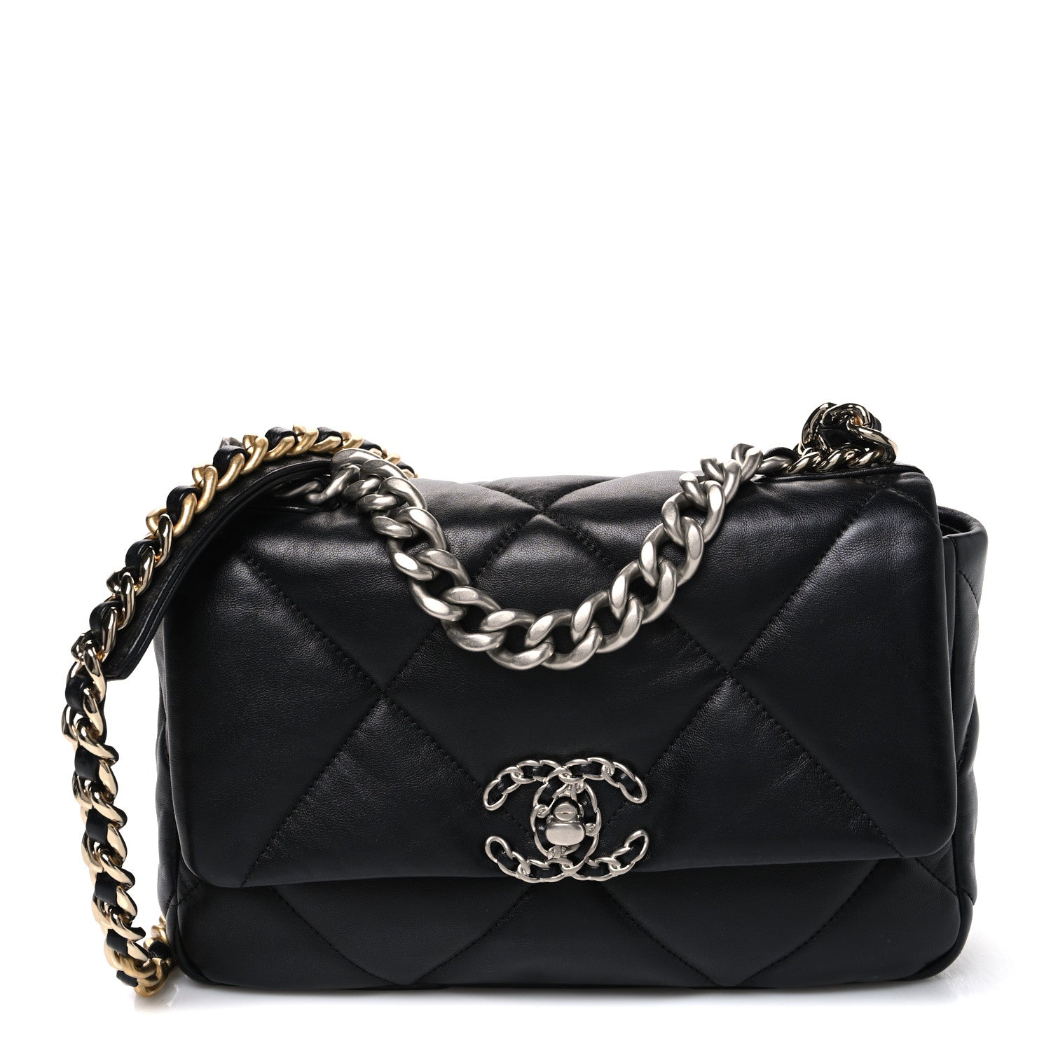 Chanel Lambskin Quilted Medium Chanel 19 Flap Black 1 of 11