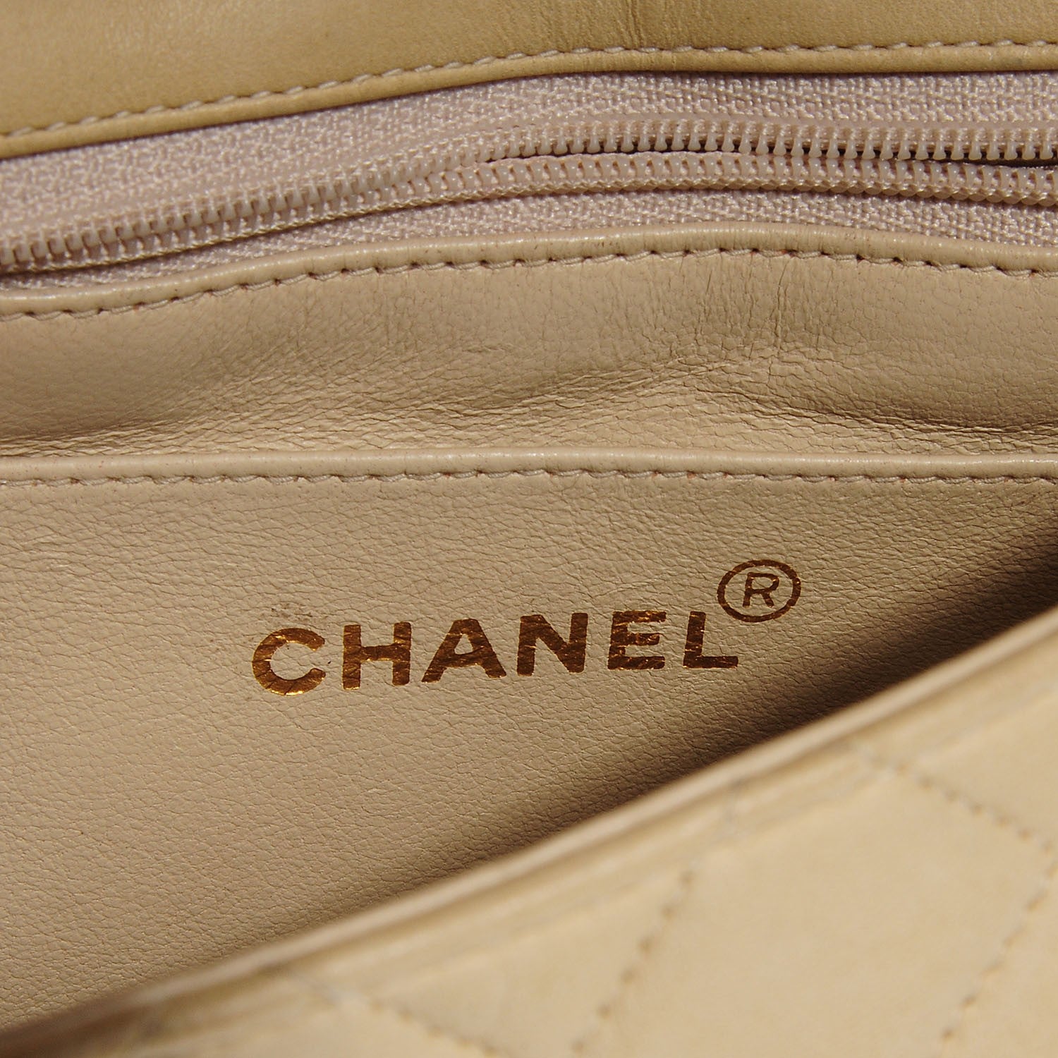 Chanel Lambskin Quilted Mini Square Flap Beige Clair 7 of 9