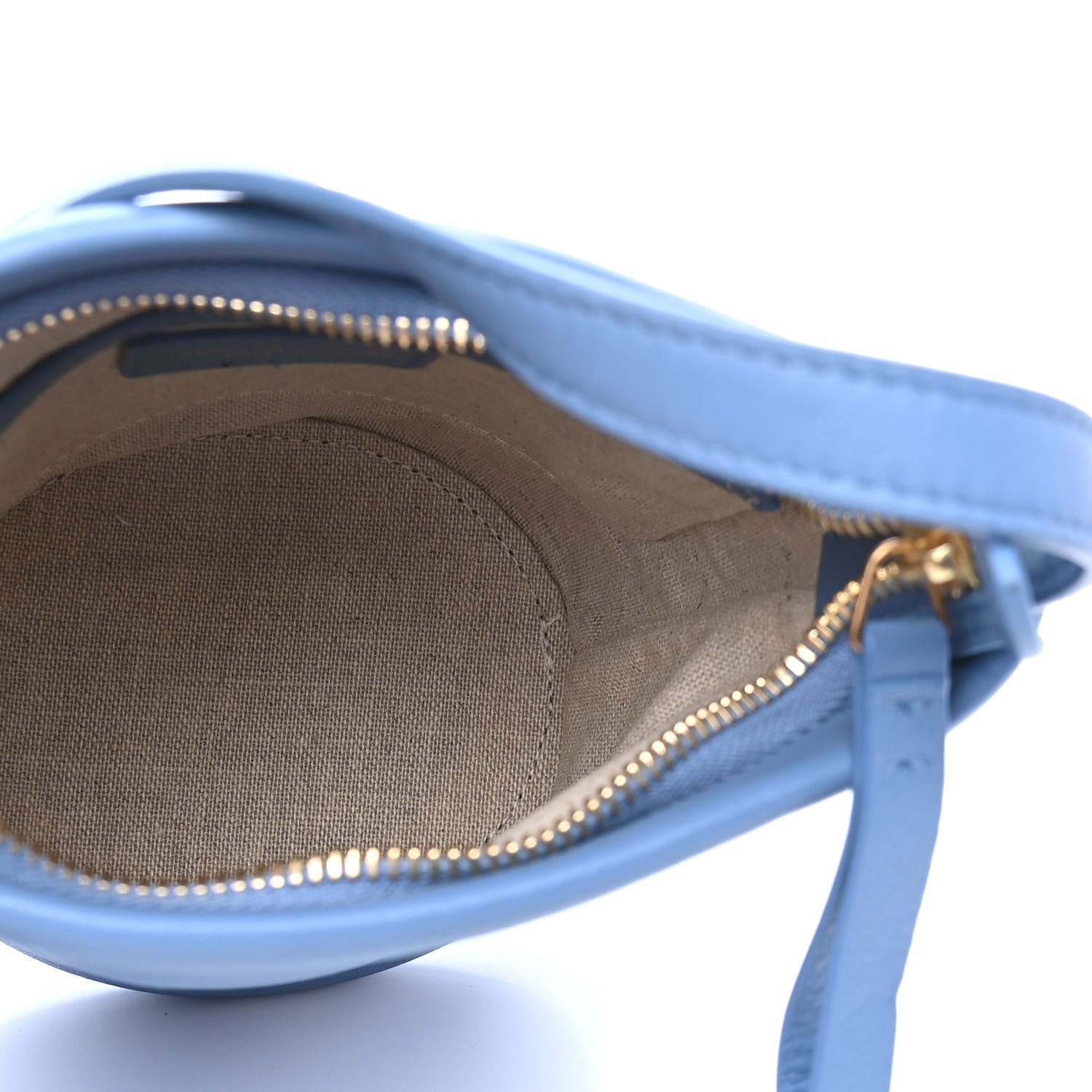 Mansur Gavriel Pebbled Calfskin Zip Bucket Bag Blue 4 of 5